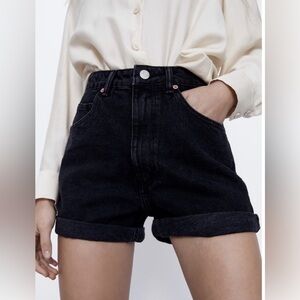 NWT Zara Rigid Mom Fit Bermuda Shorts